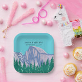 Yosemite National Park Bruiloft Retro Papieren Bordje (Feest)