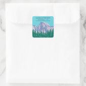 Yosemite National Park Bruiloft Retro Vierkante Sticker (Tas)
