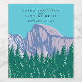 Yosemite National Park Bruiloft Retro Wijn Etiket (Enkel label)