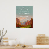 Yosemite National Park Bruiloft Waterverf Welkom Poster (Keuken)