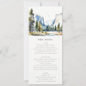 Yosemite National Park CA Waterverf Wedding Menu Kaart (Voorkant)