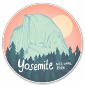 Yosemite National Park Calif Camping Trip Blauwgro Sticker (Voorkant)