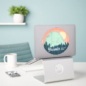 Yosemite National Park Calif Camping Trip Blauwgro Sticker (Laptop op bureau)