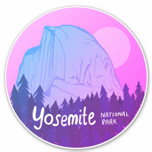 Yosemite National Park Calif Camping Trip Paars Sticker (Voorkant)