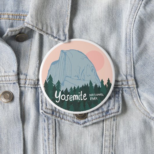 Yosemite National Park California Half Dome Ronde Button 4,0 Cm (In situ)