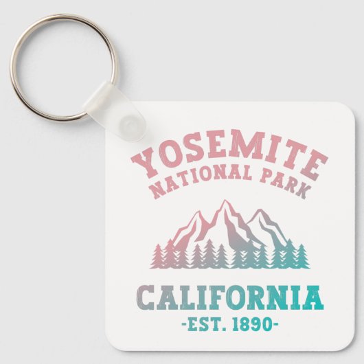 Yosemite National Park California Hiking Gradient Sleutelhanger (Voorkant)