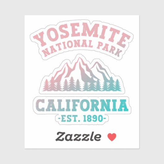 Yosemite National Park California Hiking Gradient Sticker (Vel)