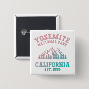 Yosemite National Park California Hiking Gradient Vierkante Button 5,1 Cm