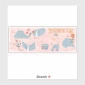 Yosemite National Park California Illustrated Map Sticker (Vel)