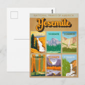 Yosemite National Park California Landmark Collage Briefkaart (Voorkant / Achterkant)