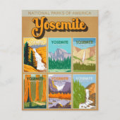 Yosemite National Park California Landmark Collage Briefkaart (Voorkant)