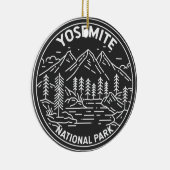 Yosemite National Park California  Monoline Keramisch Ornament (Rechts)