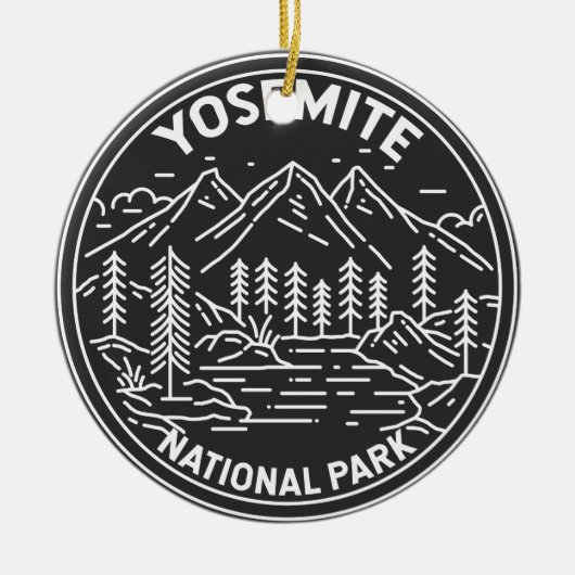 Yosemite National Park California  Monoline Keramisch Ornament (Voorkant)