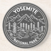 Yosemite National Park California  Monoline Zandsteen Onderzetter (Voorkant)