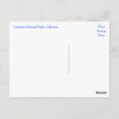 Yosemite National Park, California Post Card Briefkaart (Achterkant)