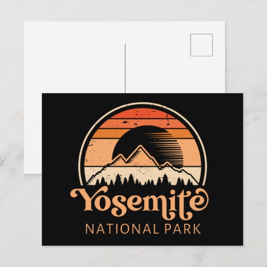 Yosemite National Park California Retro  Briefkaart (Voorkant / Achterkant)