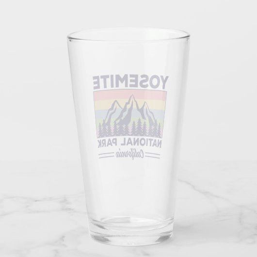 Yosemite National Park California Retro Hiking Glas (Achterkant)