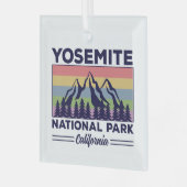 Yosemite National Park California Retro Hiking Glas Ornament (Voorkant links)
