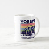 Yosemite National Park California Retro Hiking Koffiemok (Voorkant rechts)