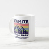Yosemite National Park California Retro Hiking Koffiemok (Voorkant links)
