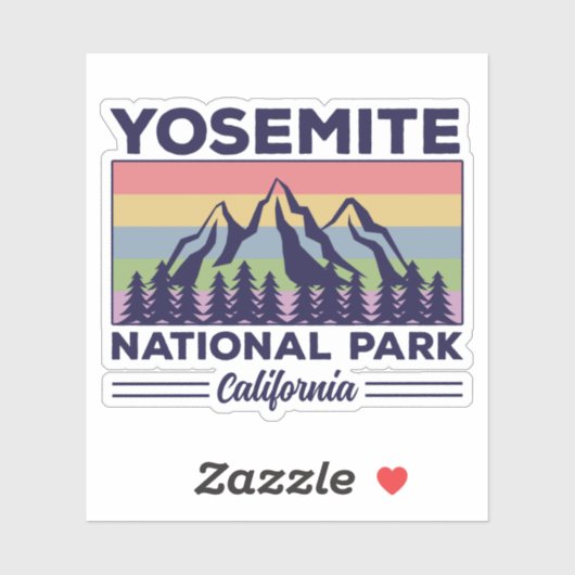 Yosemite National Park California Retro Hiking Sticker (Vel)