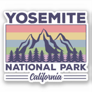 Yosemite National Park California Retro Hiking Sticker