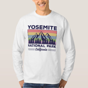 Yosemite National Park California Retro Hiking T-shirt