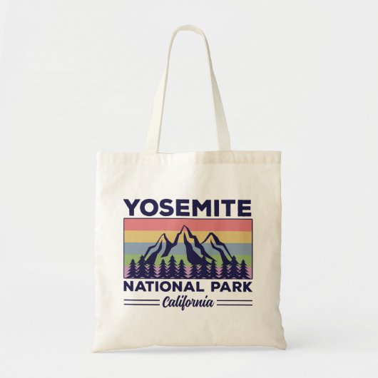 Yosemite National Park California Retro Hiking Tote Bag (Voorkant)