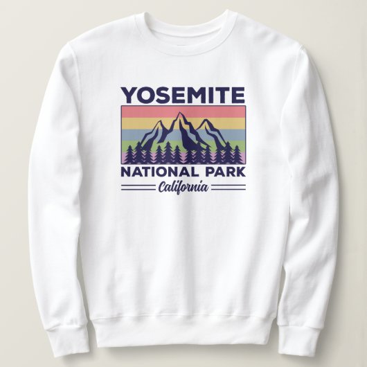 Yosemite National Park California Retro Hiking Trui (Design voorkant)