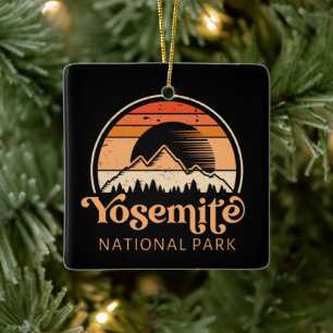 Yosemite National Park California Retro  Keramisch Ornament