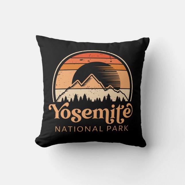 Yosemite National Park California Retro  Kussen (Voorkant)