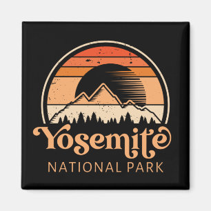 Yosemite National Park California Retro  Magneet