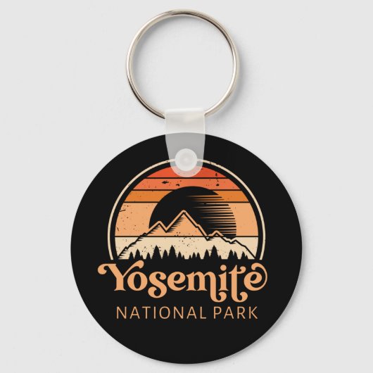 Yosemite National Park California Retro  Sleutelhanger (Voorkant)