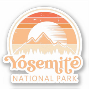 Yosemite National Park California Retro Sticker