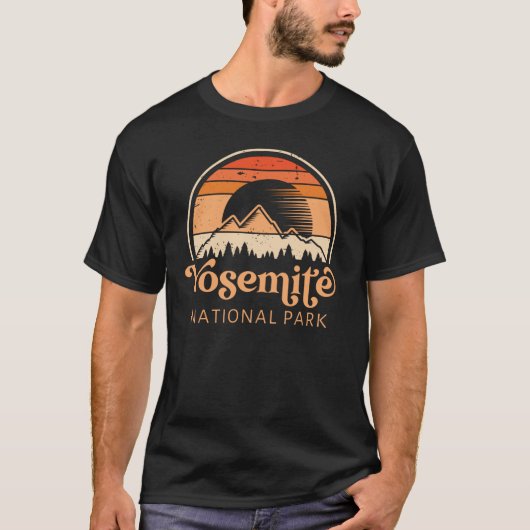 Yosemite National Park California Retro  T-shirt (Voorkant)
