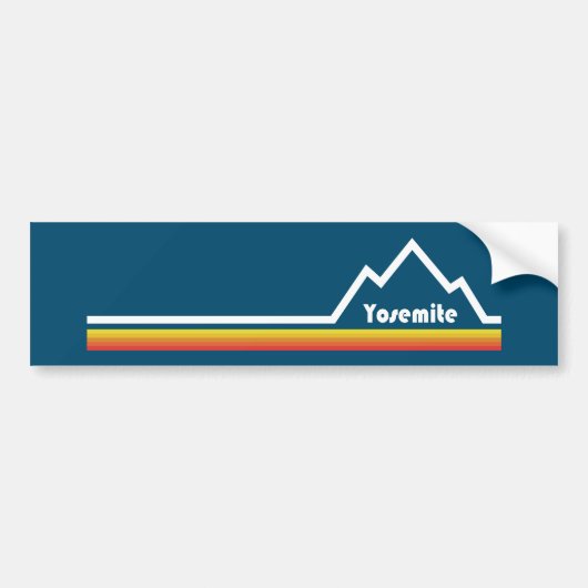 Yosemite National Park California Stripe Bumpersticker (Voorkant)