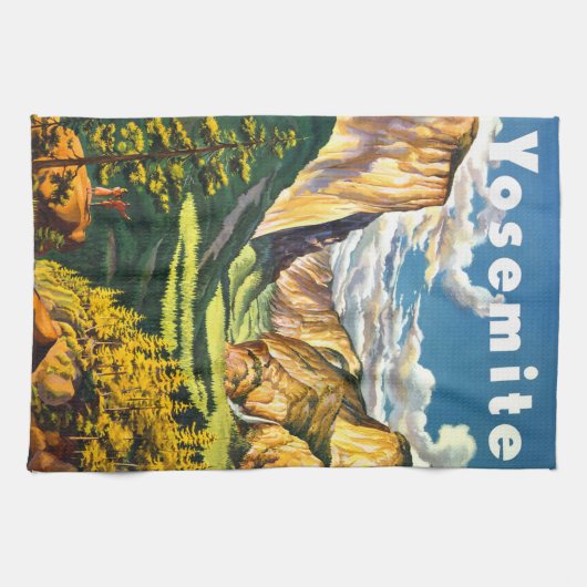 Yosemite National Park California Travel Art Theedoek (Horizontaal)