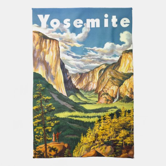 Yosemite National Park California Travel Art Theedoek (Verticaal)
