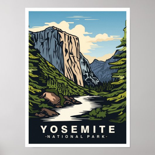 Yosemite National Park California USA Travel Poster (Voorkant)