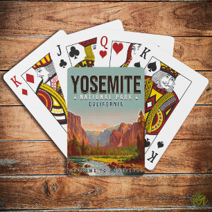 Yosemite National Park California Vintage jaren 60 Pokerkaarten