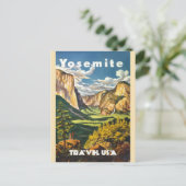 Yosemite National Park California Vintage Travel Briefkaart (Staand voorkant)