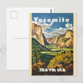 Yosemite National Park California Vintage Travel Briefkaart (Voorkant / Achterkant)
