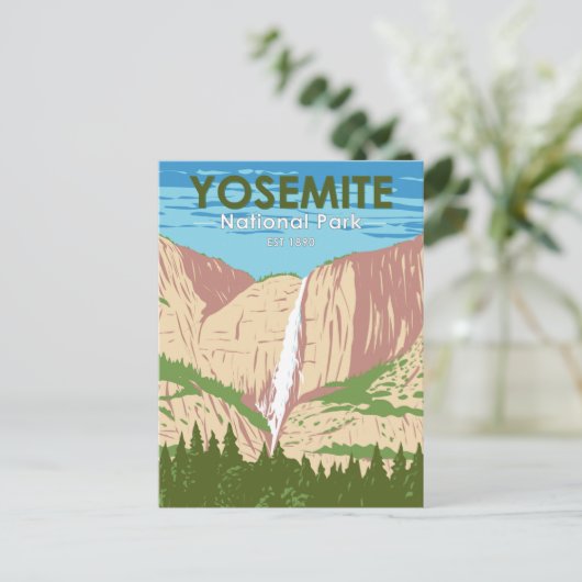 Yosemite National Park California Waterfall Briefkaart (Staand voorkant)