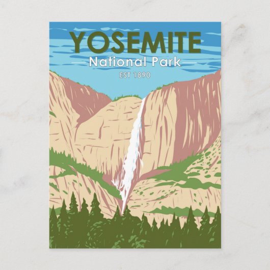 Yosemite National Park California Waterfall Briefkaart (Voorkant)