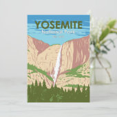 Yosemite National Park California Waterfall Feestdagenkaart (Staand voorkant)