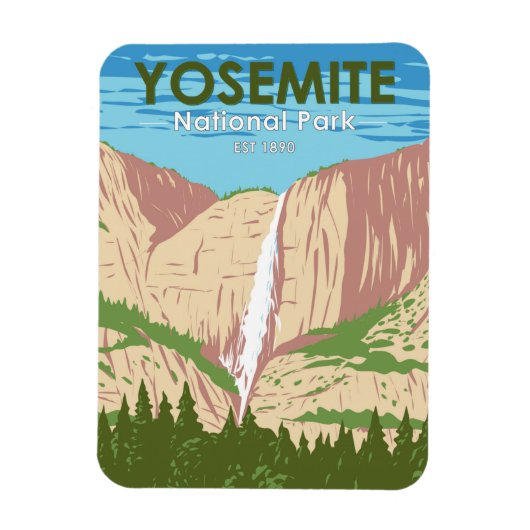 Yosemite National Park California Waterfall Magneet (Verticaal)