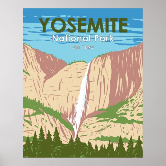 Yosemite National Park California Waterfall Poster (Voorkant)