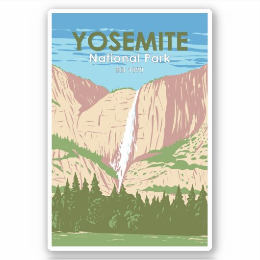 Yosemite National Park California Waterfall Sticker (Voorkant)
