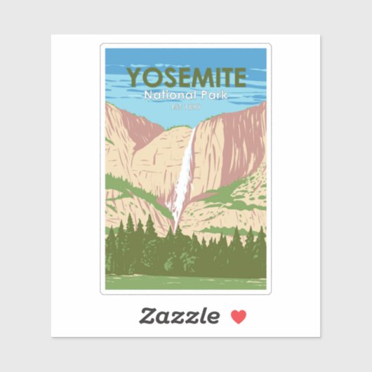 Yosemite National Park California Waterfall Sticker (Vel)