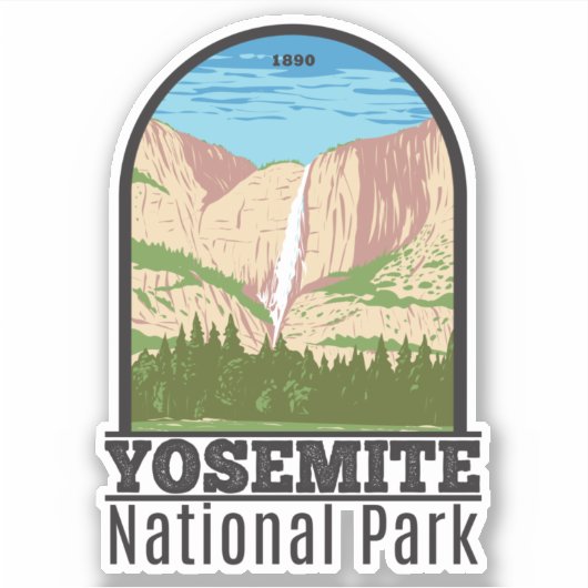 Yosemite National Park California Waterfall Sticker (Voorkant)